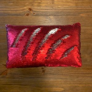 Pier 1 Reversible Red and Silver Sequin Pillow